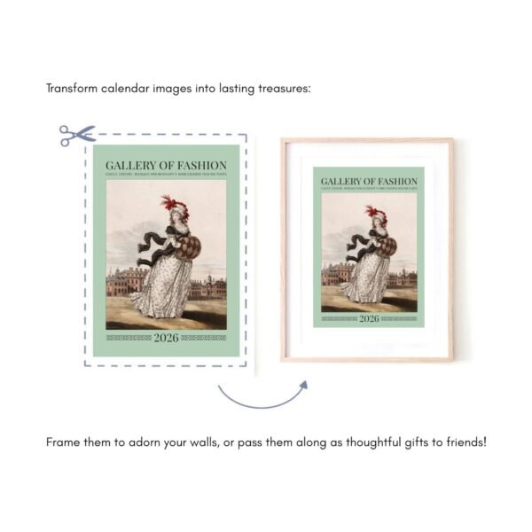 Transform calendar into framed art with fashion theme.