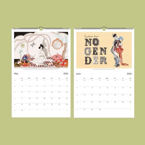 May June 2026 fashion calendar pages displayed.
