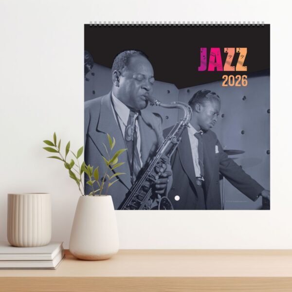 Jazz calendar 2026 with saxophonist image
