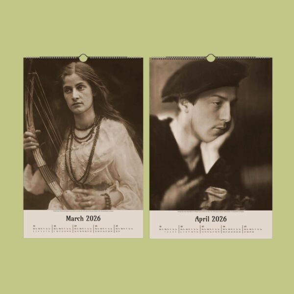 Vintage calendar pages for March and April 2026.