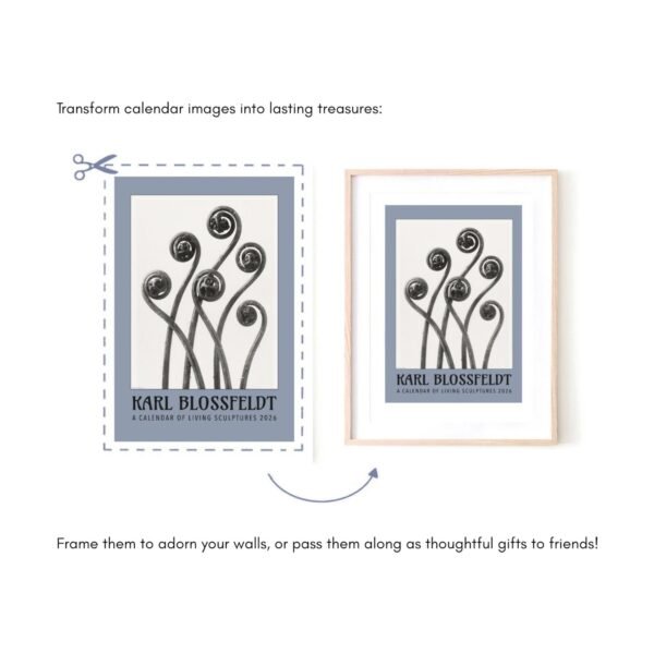 Transform calendar into framed art or gifting.
