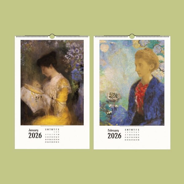 2026 calendar with vintage art paintings.