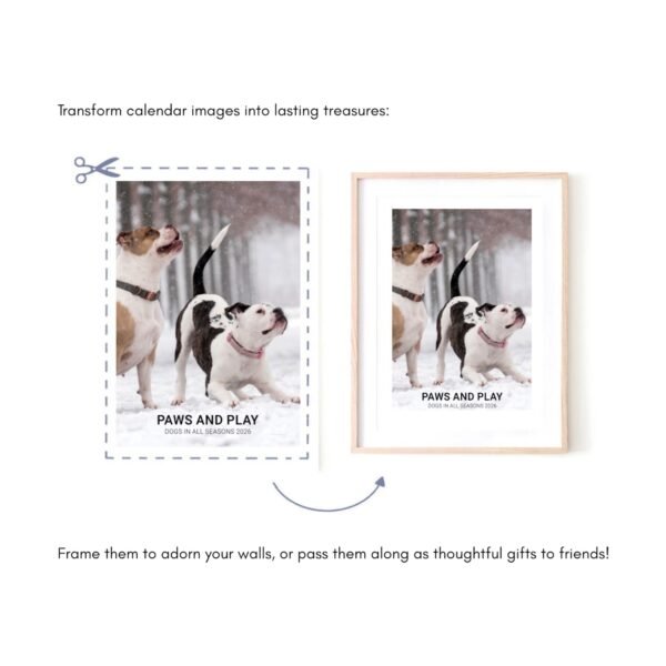 Transform dog calendar images into framed wall art.