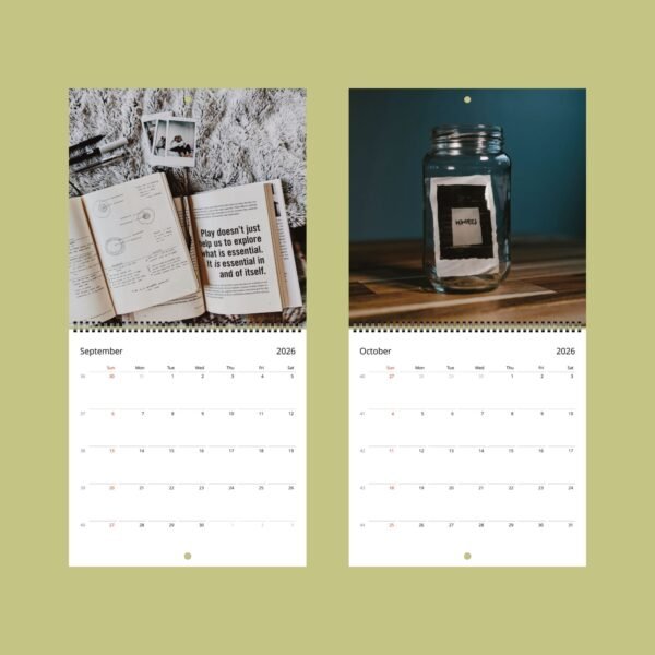Open book with calendar for September and October 2026.