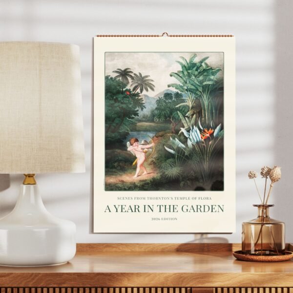 2026 garden calendar with botanical artwork