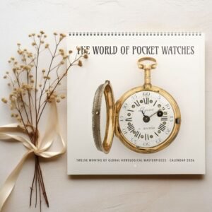 2026 pocket watch calendar with flowers