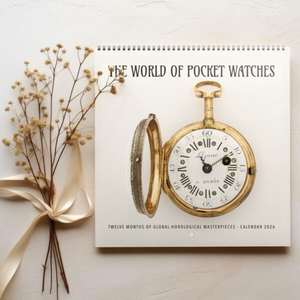 2026 pocket watch calendar with flowers