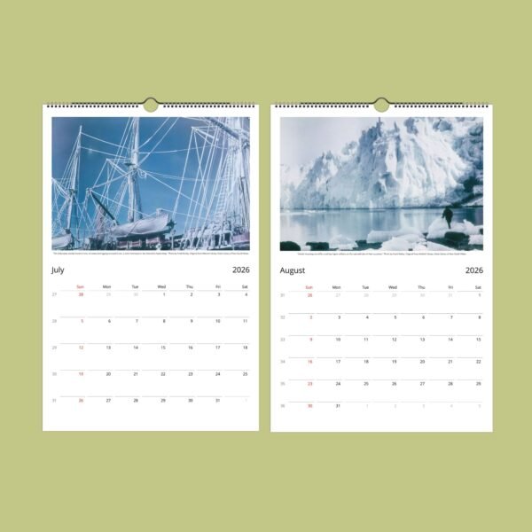 2026 nautical calendar, July and August pages displayed.