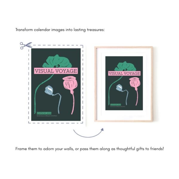 Transform calendar images into framed art pieces.