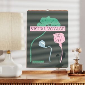 Visual Voyage 2026 poster with artistic flowers.