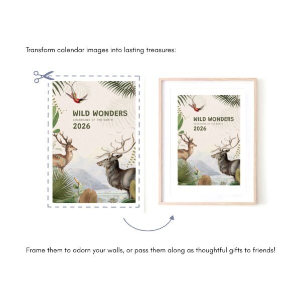 Wild Wonders 2026 calendar framed as art