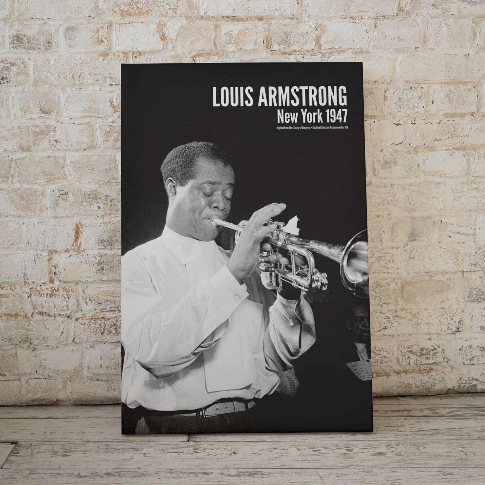 Jazz musician playing trumpet, black and white photo.