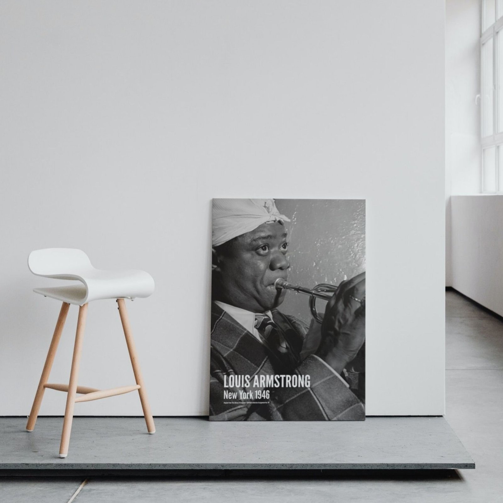 Photo of jazz musician with trumpet poster.