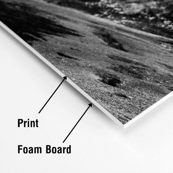 Foam board print detail with labels.