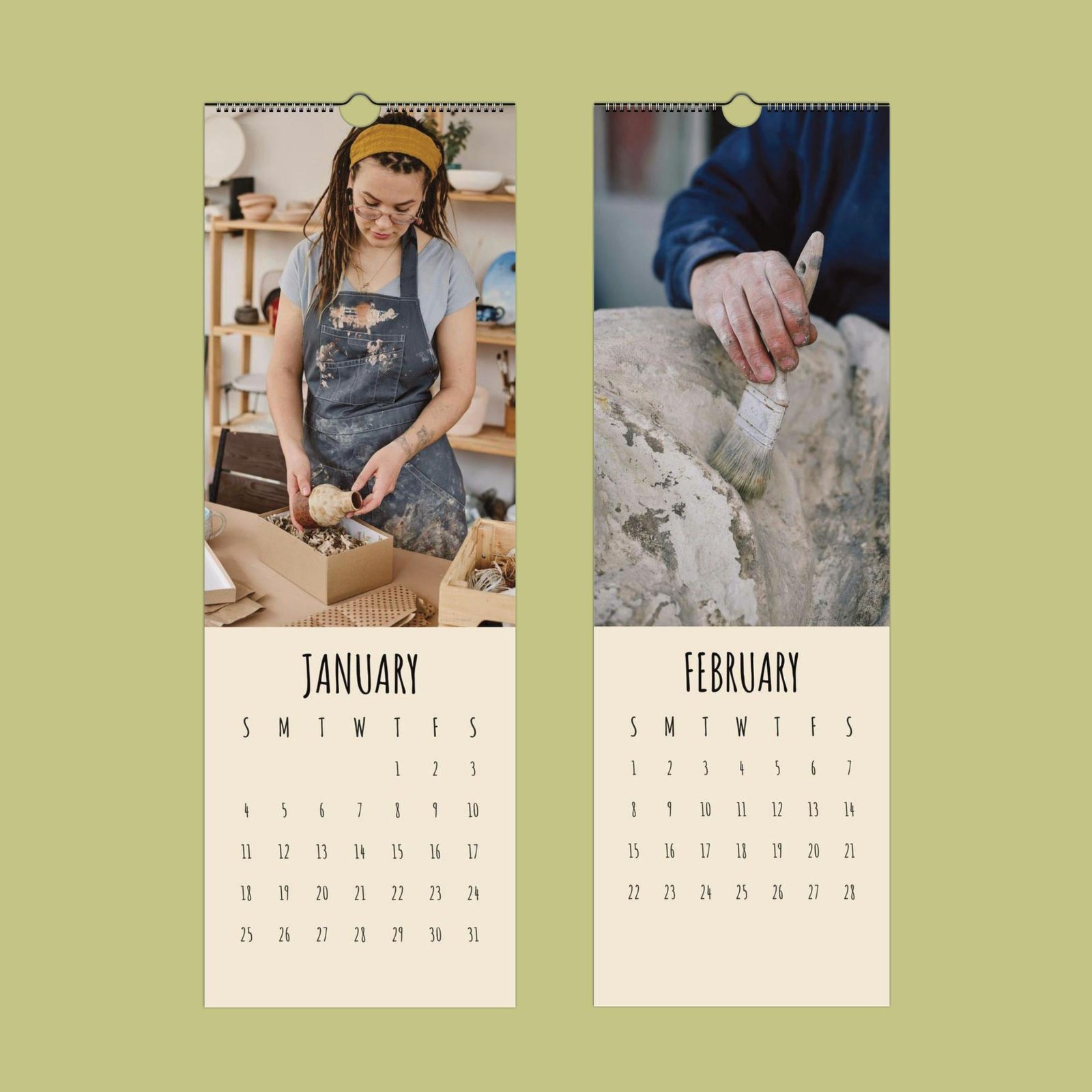 Craft calendar featuring pottery and sculpture.