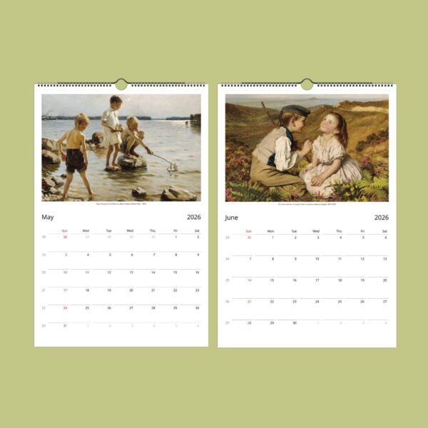 2026 calendar showing May and June art images