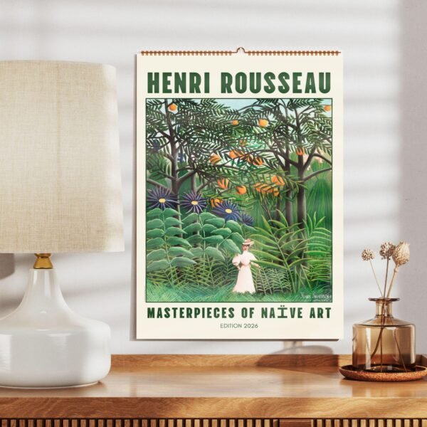 Henri Rousseau art poster with jungle scene