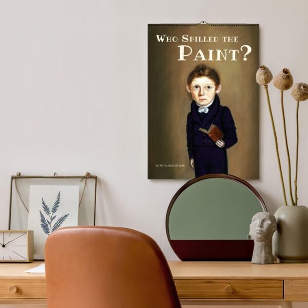 Vintage calendar artwork in elegant interior design