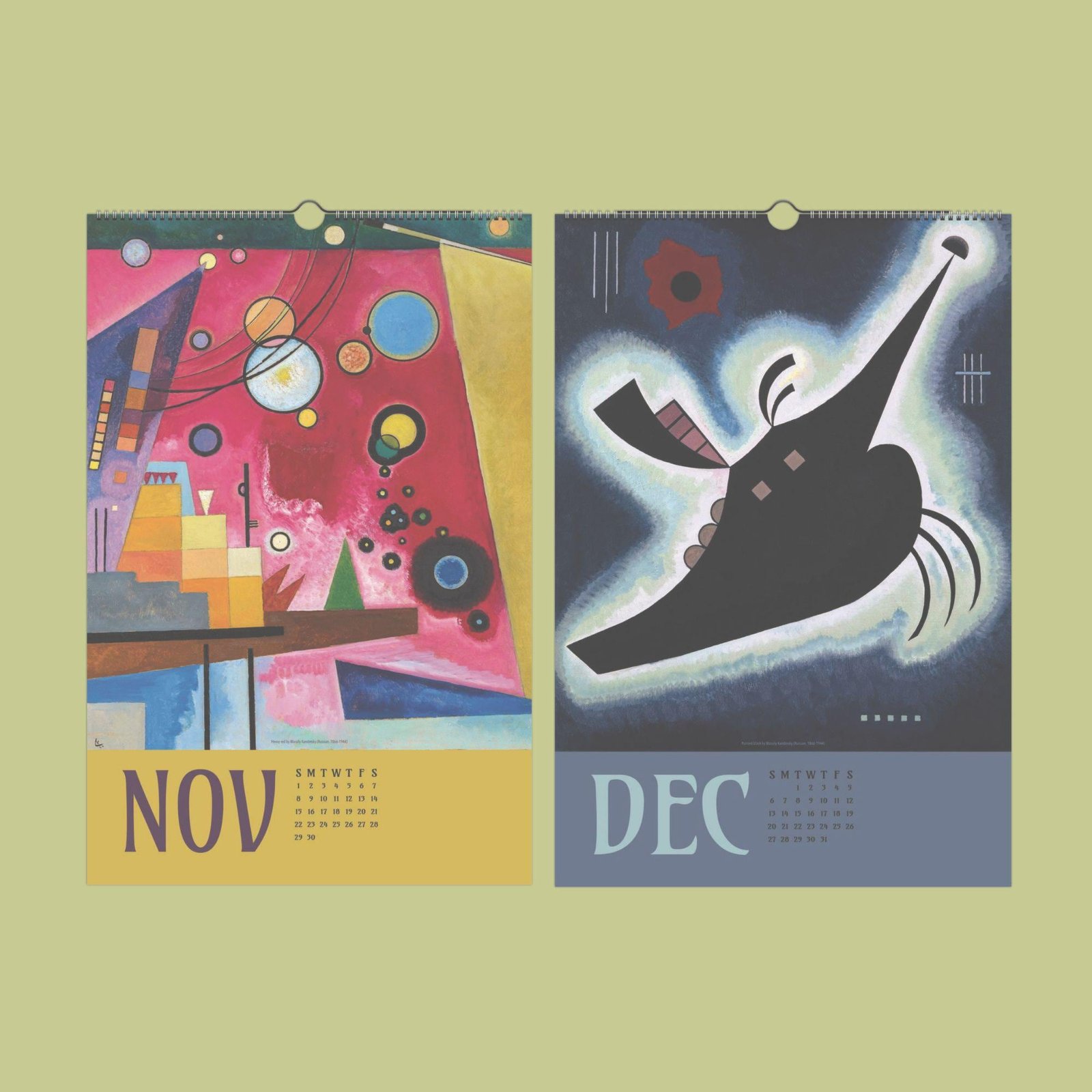 Abstract art calendar November December 2021