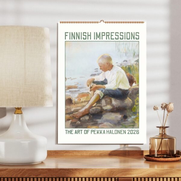 Finnish art poster featuring boy by water.