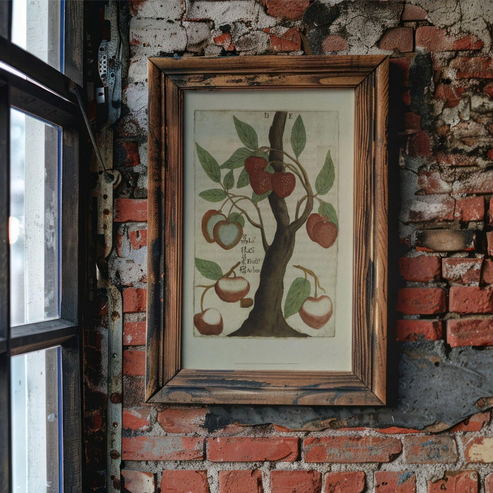 Litchi Tree by Michal Boym - Asian Fauna, Botanical Art, 17th century print, Framed - Image 4