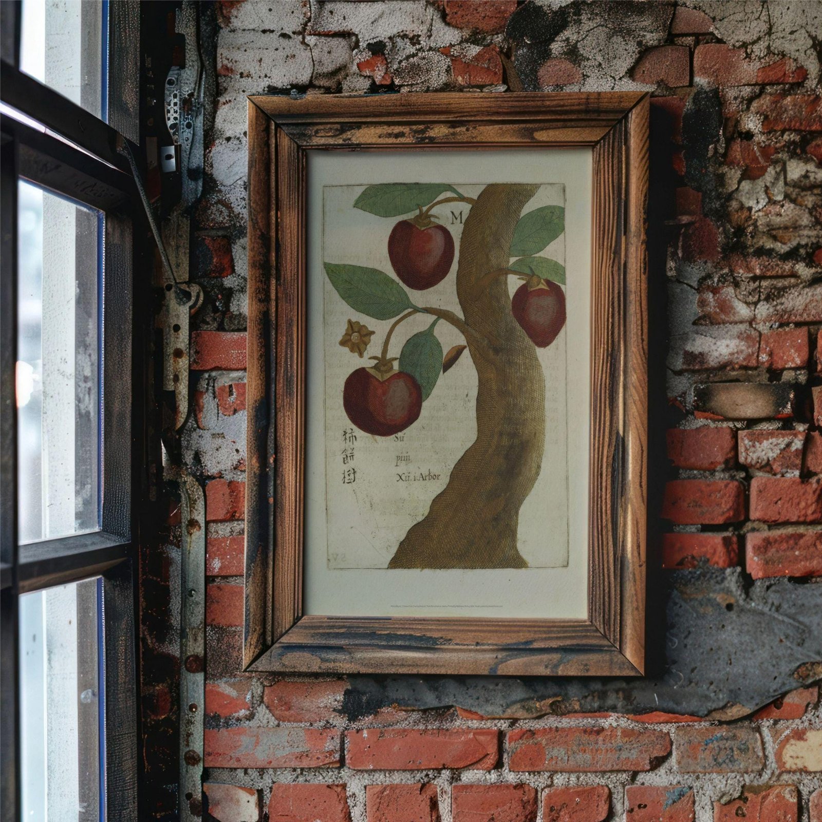 Chinese Fruit Tree by Michal Boym - Asian Fauna, Botanical Art, 17th century print, Framed - Image 4