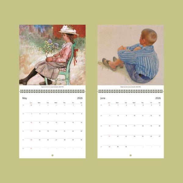 2026 calendar art featuring May and June pages.