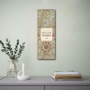William Morris 2026 calendar on decorative wall.