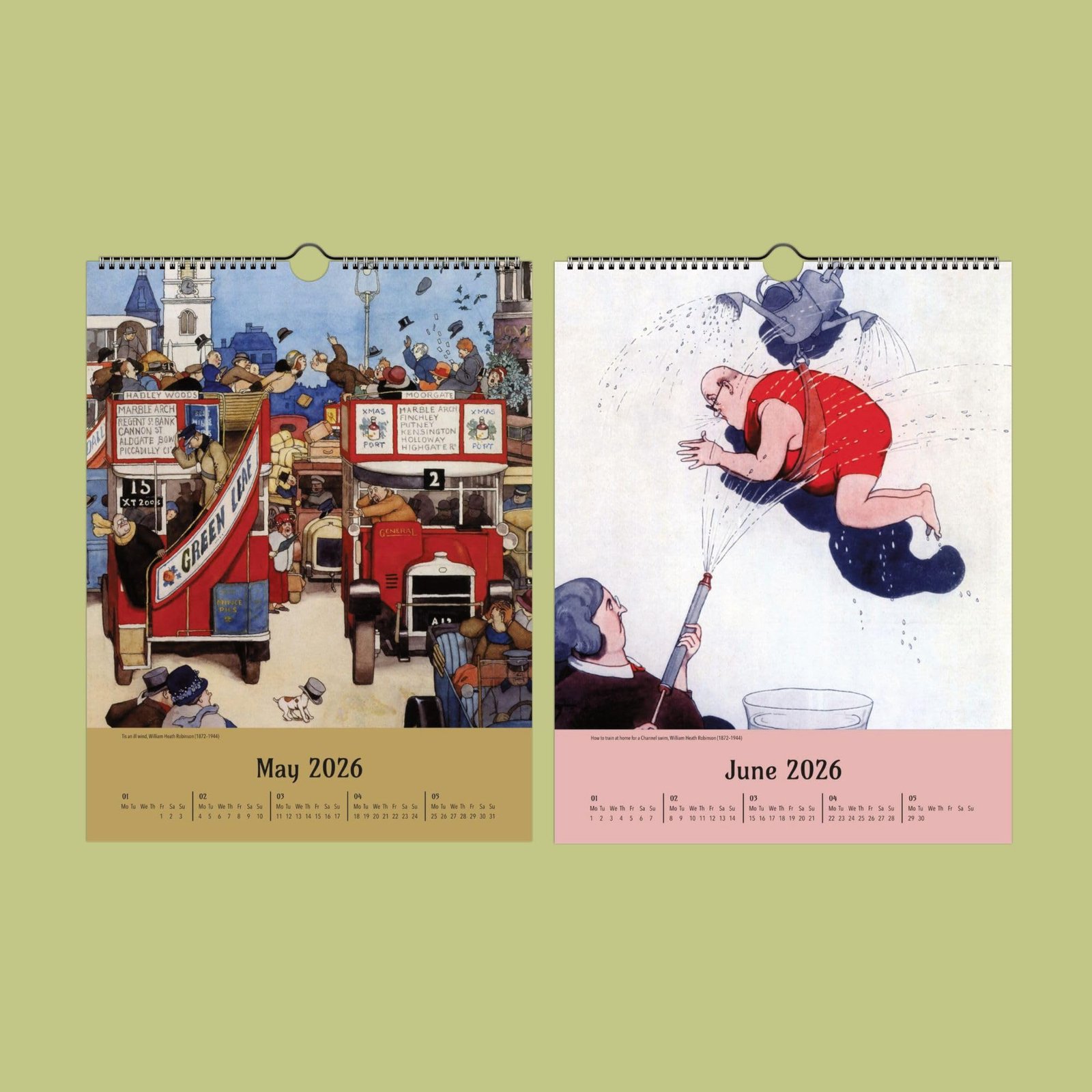 1920s calendar prints for May and June 2026.