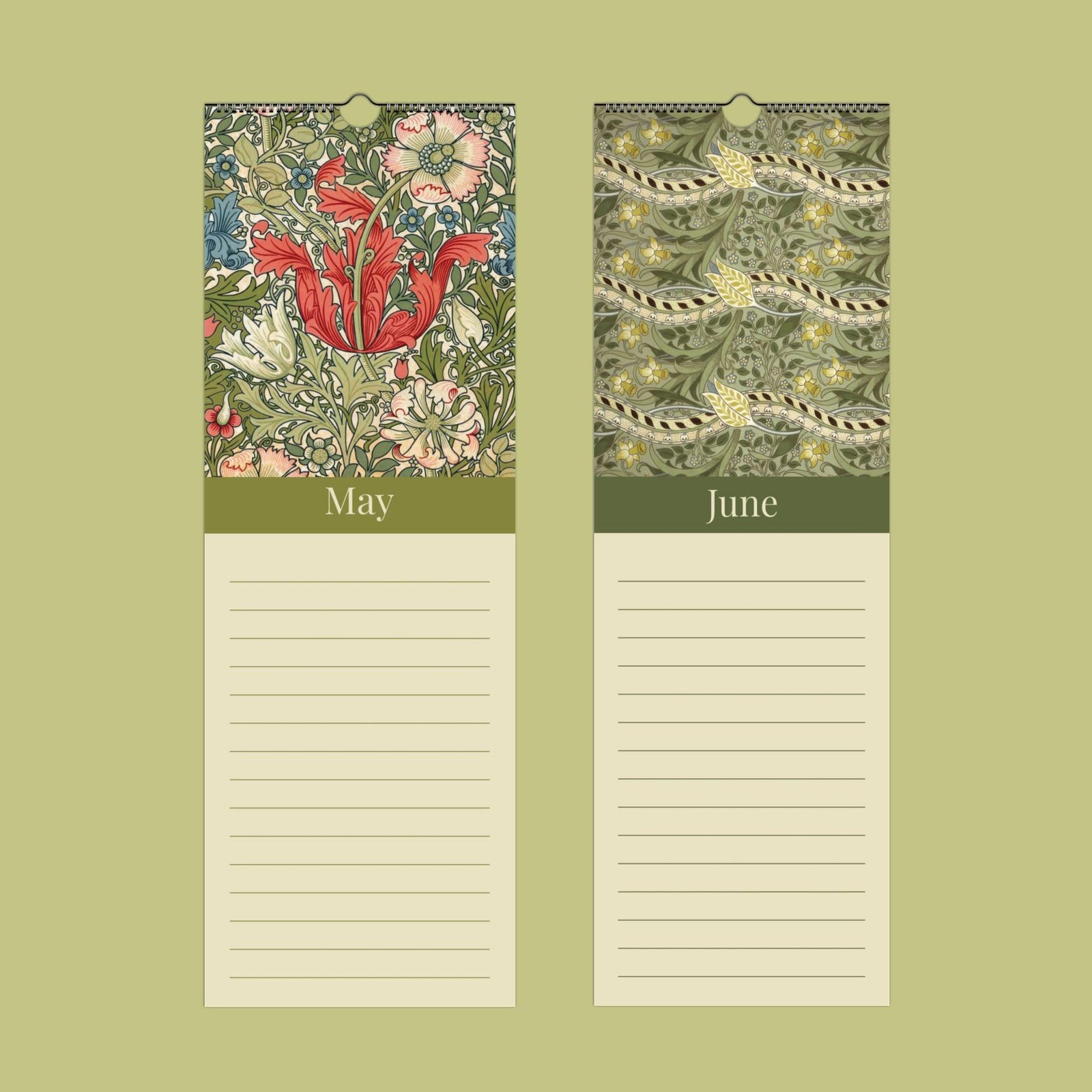 Floral vintage May and June calendars
