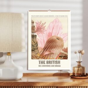 2026 calendar with sea anemones and corals.