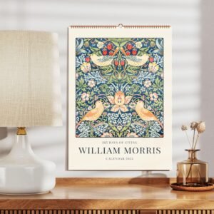 2025 William Morris calendar with floral design