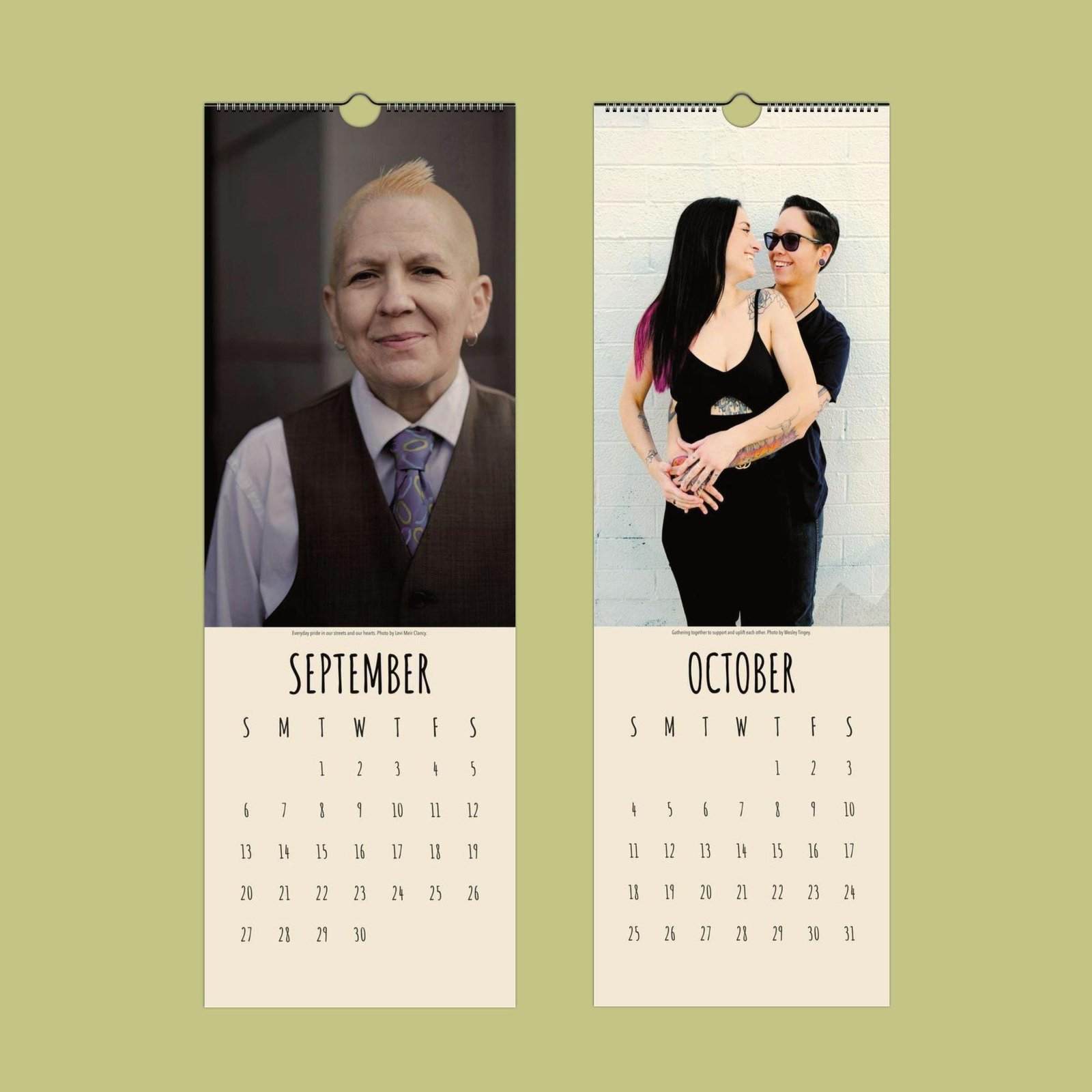 Two-month calendar design for September and October.