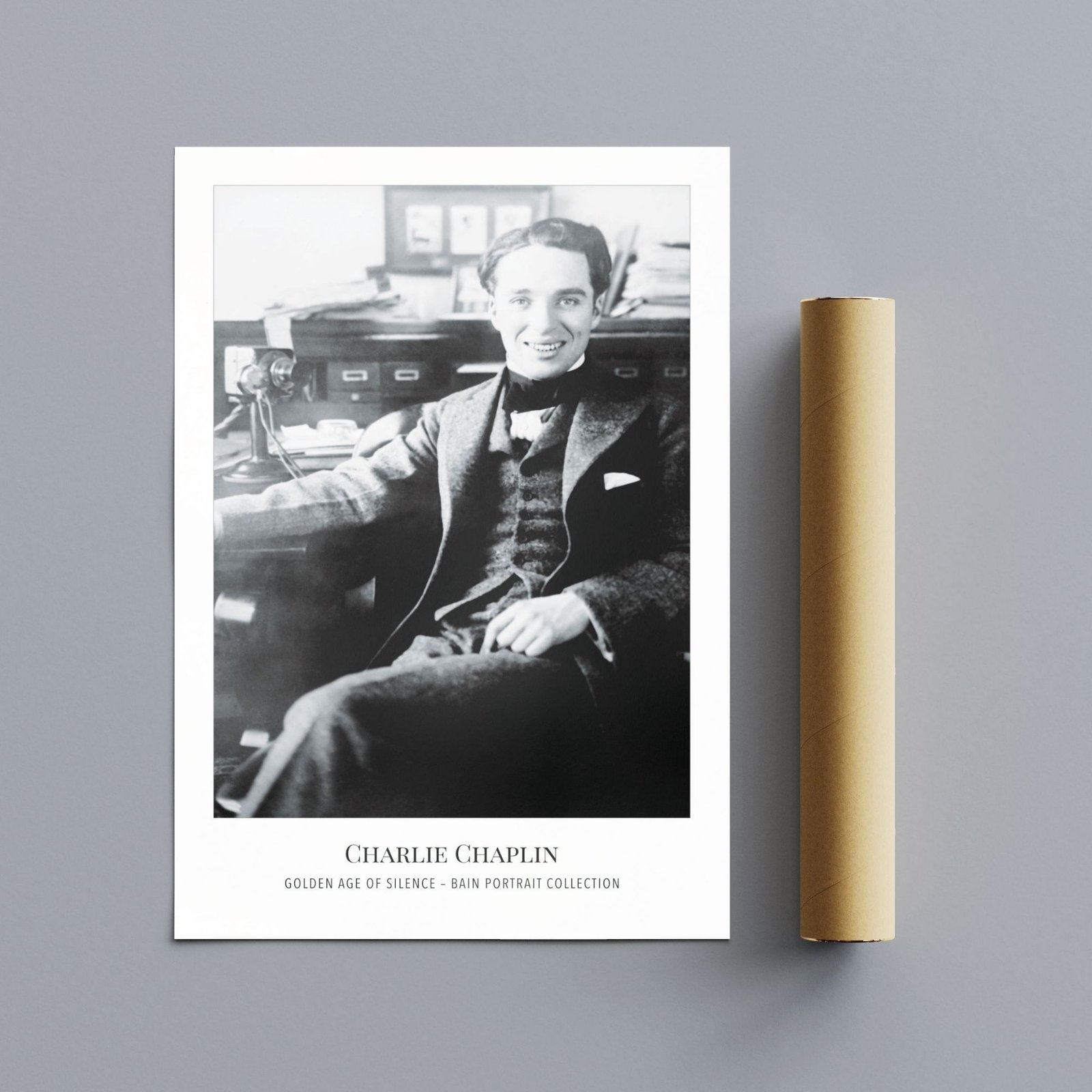 Vintage portrait of a smiling man in office.