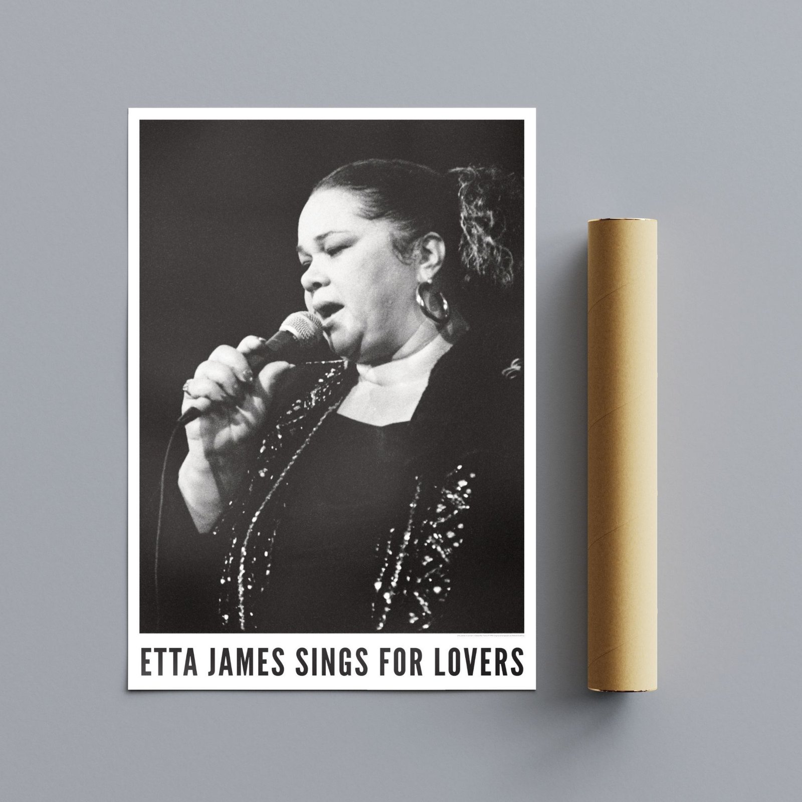 Singer performing on stage with microphone