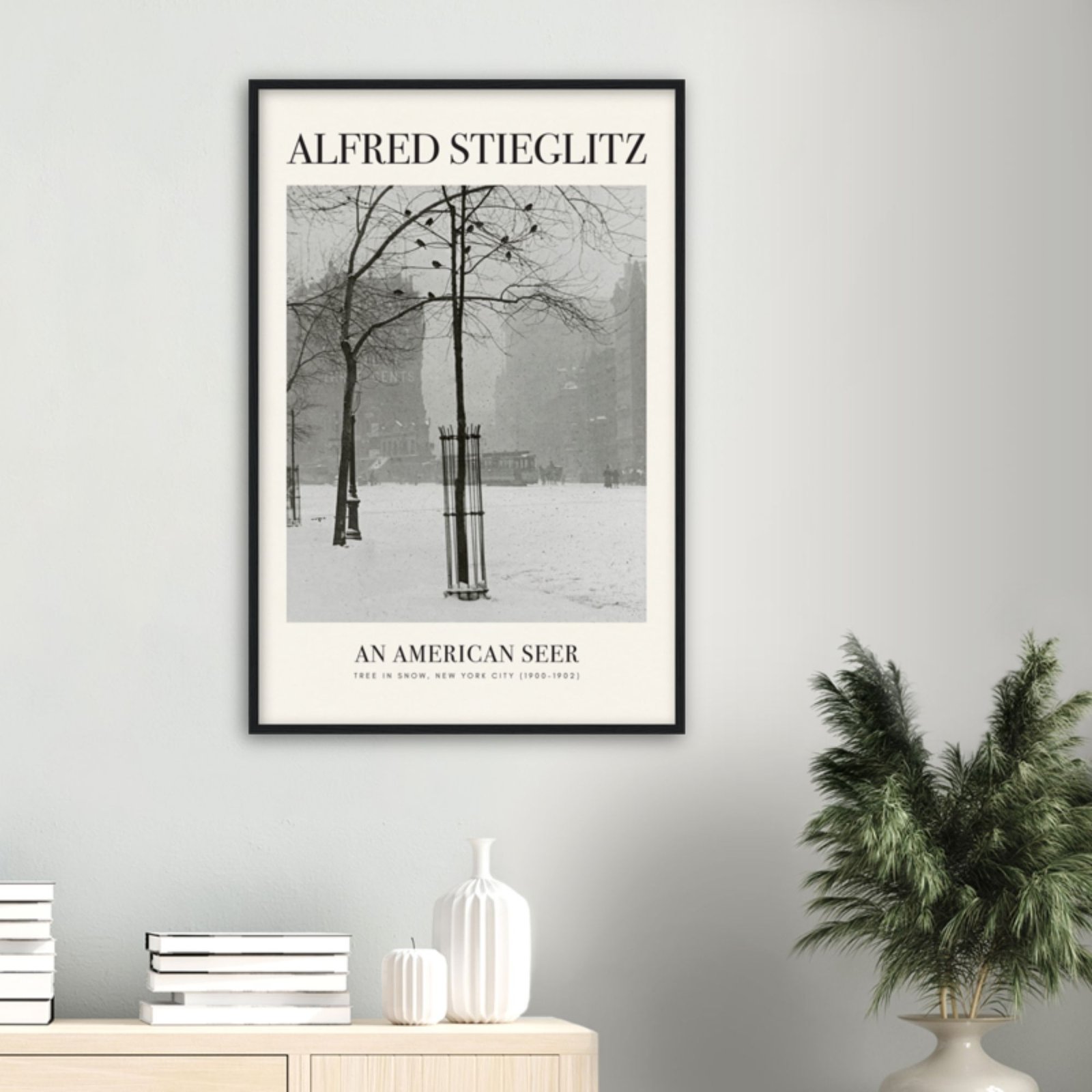 Framed Alfred Stieglitz poster on a wall
