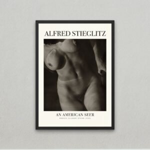 Alfred Stieglitz framed artwork of nude figure.