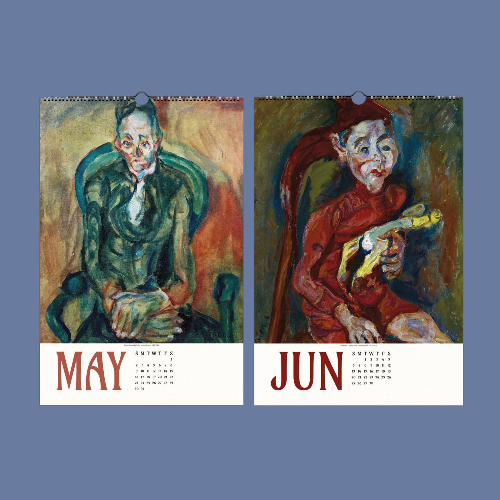 Expressionist art calendar for May and June.