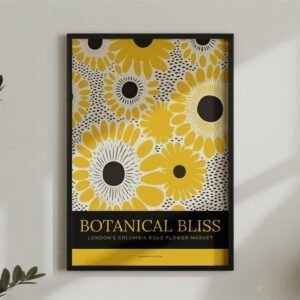 Botanical Bliss sunflower art print, Columbia Road Market.