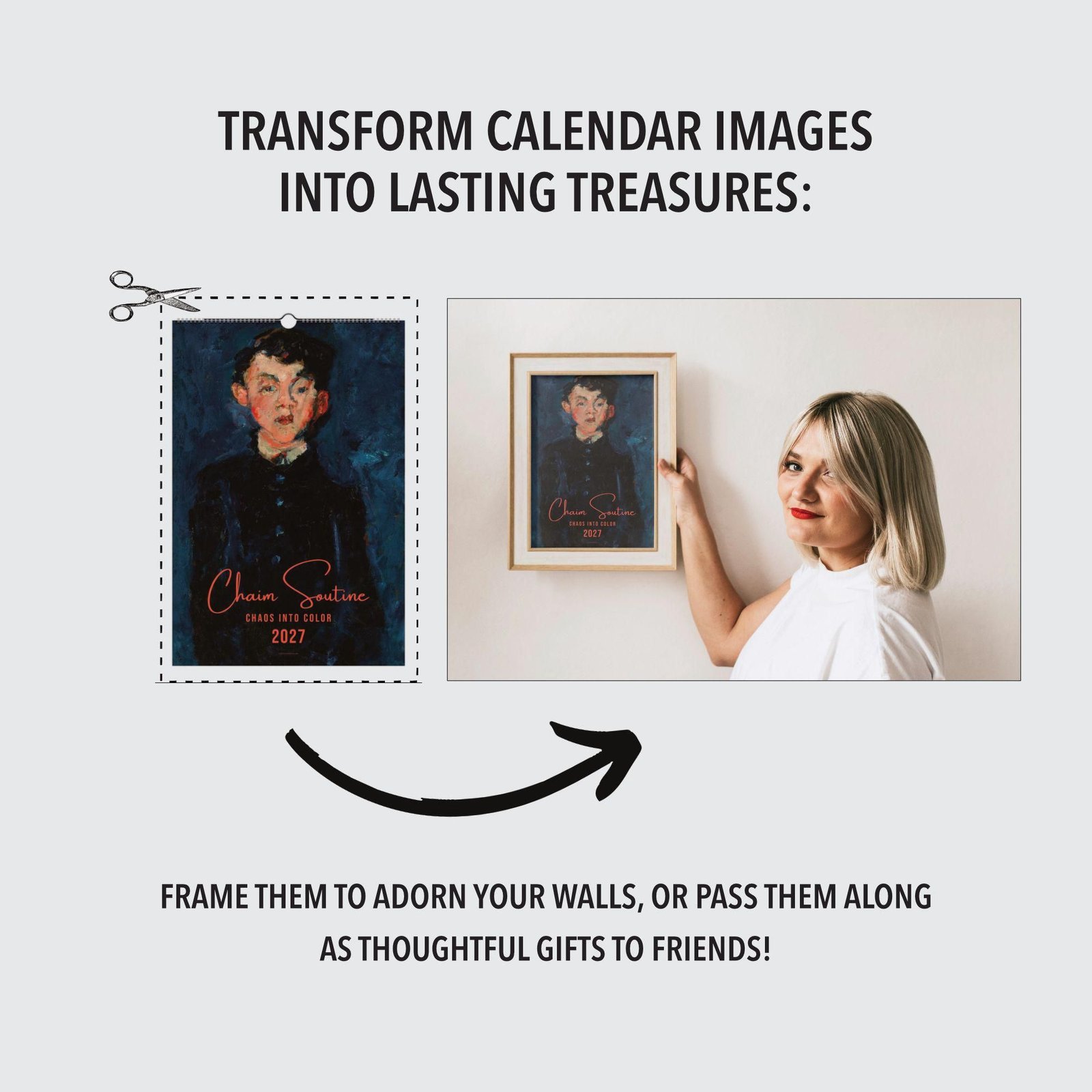 Transform calendar images into framed art, unique gifts.