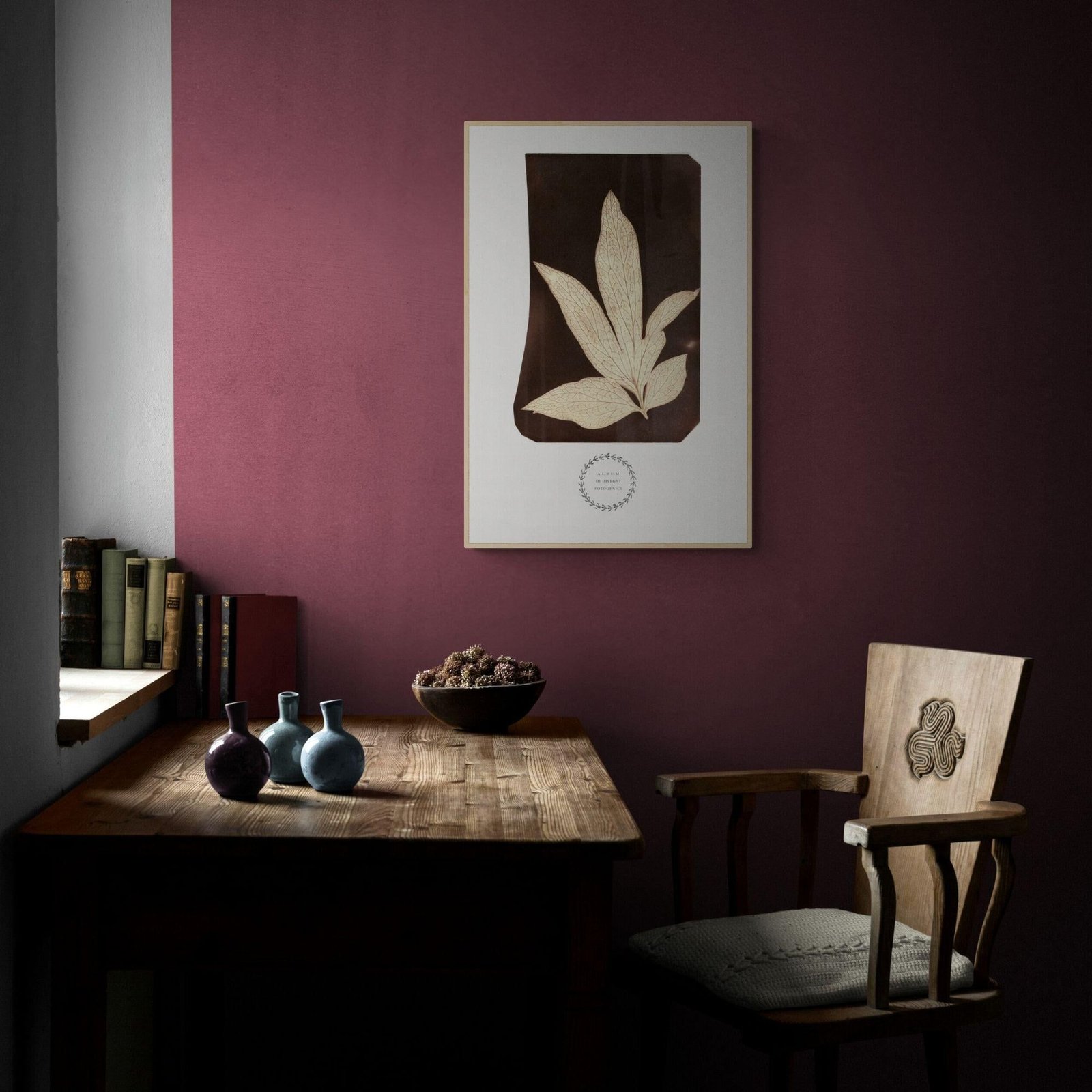 Stylish room with art and vintage furniture