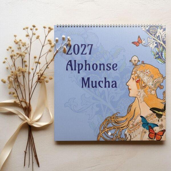 Alphonse Mucha Wall Calendar – Czech Artist, Art Nouveau Period, Semi-Gloss Paper