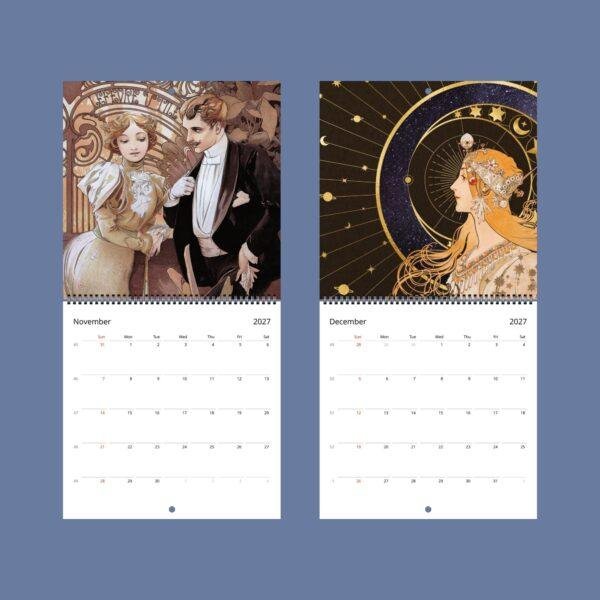 Alphonse Mucha Wall Calendar – Czech Artist, Art Nouveau Period, Semi-Gloss Paper