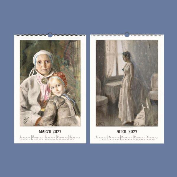 Anders Zorn Wall Calendar - Swedish Artists, Magical Realism, Semi-Glossy Paper