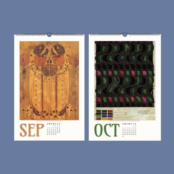 Charles Rennie Mackintosh Wall Calendar – Glasgow Artist, Modern Architecture, Architect Gifts, Semi-Glossy Paper