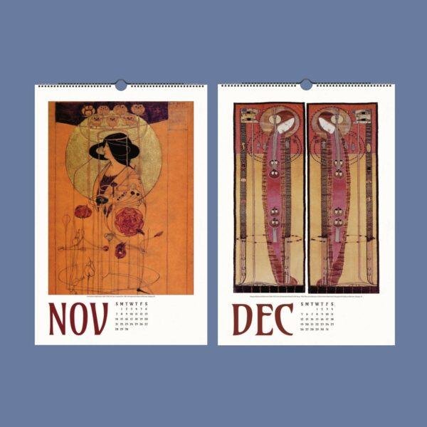 Charles Rennie Mackintosh Wall Calendar – Glasgow Artist, Modern Architecture, Architect Gifts, Semi-Glossy Paper