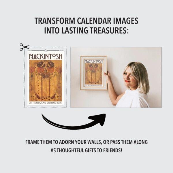 Charles Rennie Mackintosh Wall Calendar – Glasgow Artist, Modern Architecture, Architect Gifts, Semi-Glossy Paper