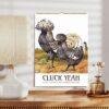 Chicken Wall Calendar – Vintage Rooster Art, Farmhouse Decor, Semi-Glossy Paper