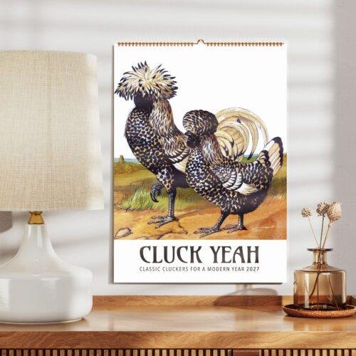 Chicken Wall Calendar – Vintage Rooster Art, Farmhouse Decor, Semi-Glossy Paper
