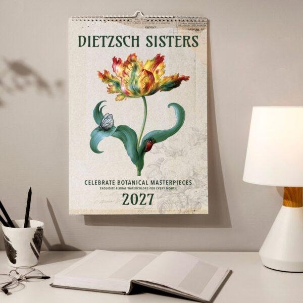 Dietzsch Sisters Botanical Calendar – 18th Century Art, Painted Flowers, Semi-Glossy Paper
